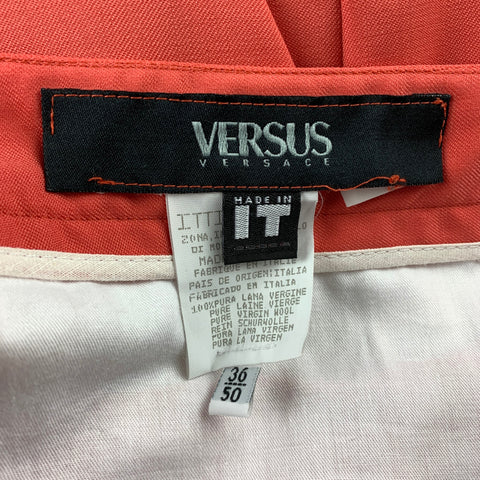 VERSUS by GIANNI VERSACE Size 40 Coral Virgin Wool Notch Lapel Suit