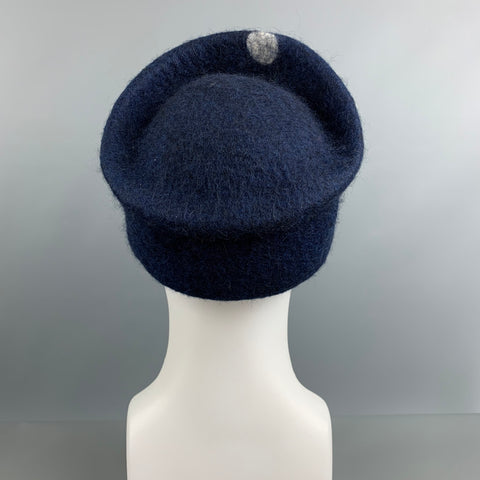 ERRATICA JEAN HICKS Navy Cream Dots Felt Hats