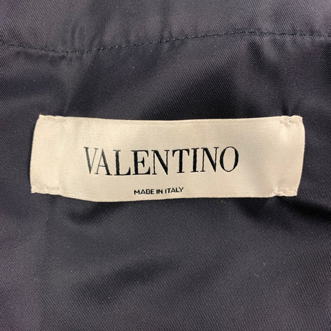 VALENTINO Size 40 Navy Dragons Garden Polyamide Zip Up Bomber Jacket