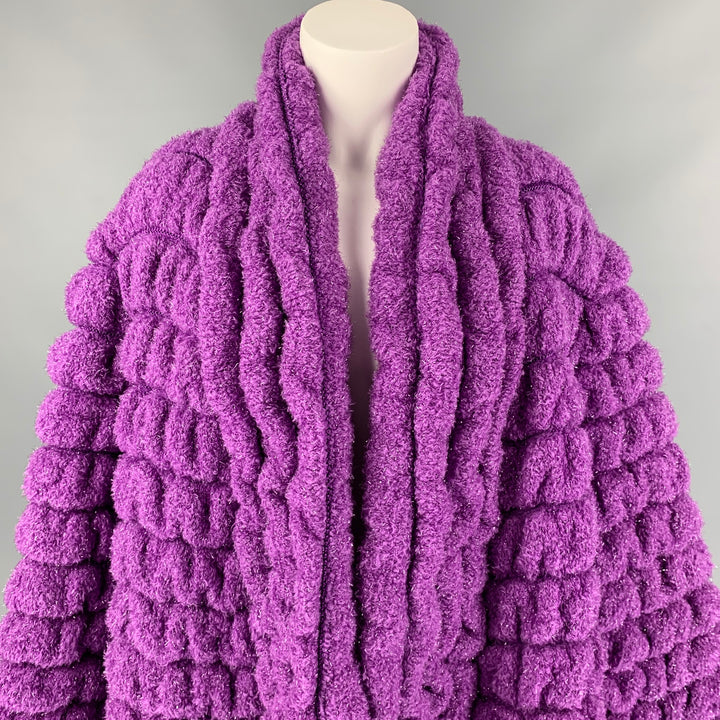 Vintage ANGELA MISSONI Size One Size Purple Textured Oversized Coat
