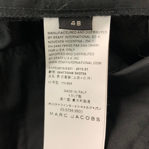 MARC JACOBS Size 32 Black Wool Blend Tuxedo Dress Pants