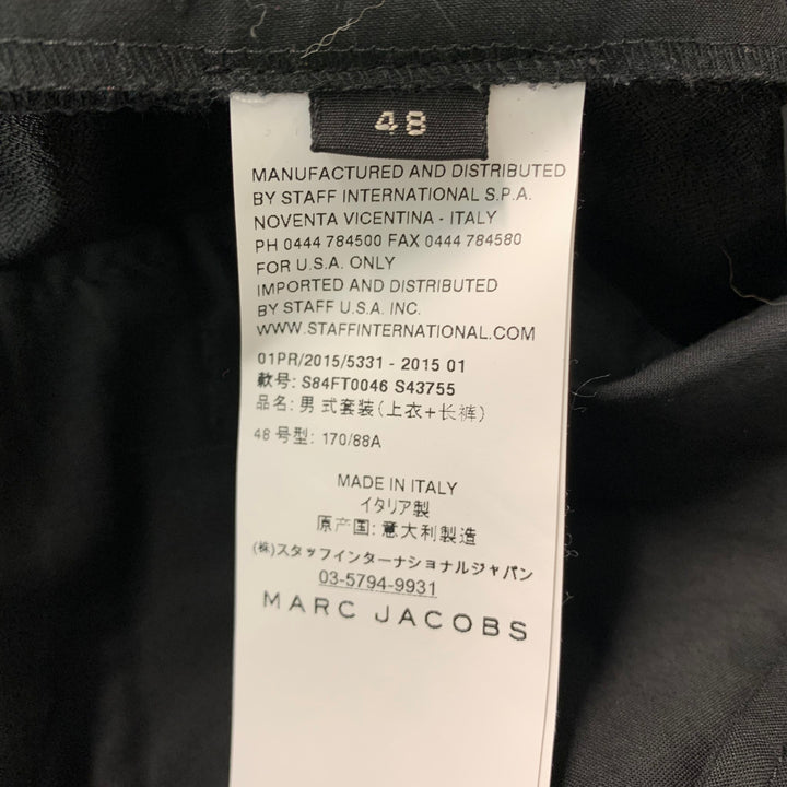 MARC JACOBS Talla 32 Pantalón de vestir de esmoquin de mezcla de lana negro