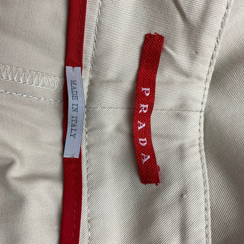PRADA Bermuda en coton mélangé beige taille 2