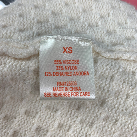 Vintage RONNY KOBO Size XS Cream Viscose Blend Textured Flared Sweater