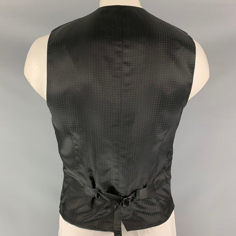 DOLCE & GABBANA  Size 42 Solid Wool Buttoned Black Vest