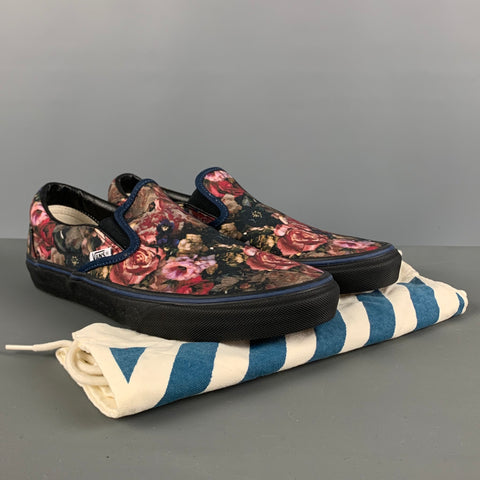 VANS Size 11 Multi-Color Floral Canvas Slip On Sneakers