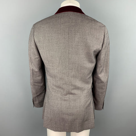 PAUL SMITH The Byard Size 40 Grey Houndstooth Virgin Wool Notch Lapel Sport Coat