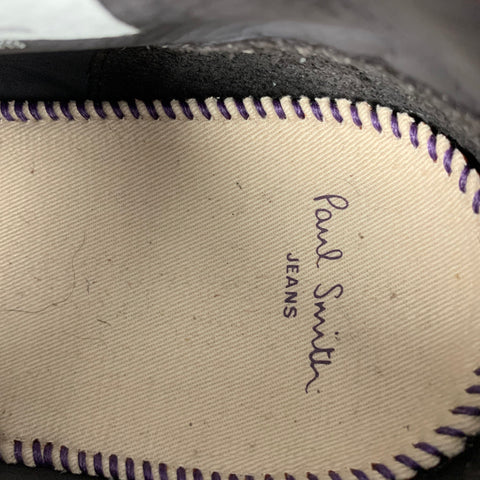 PAUL SMITH JEANS Size 10 Charcoal Beige Solid Leather Lace Up Sneakers