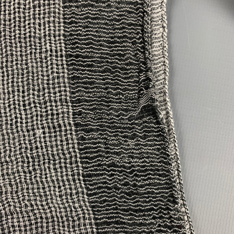 JOHN VARVATOS Black White Viscose Modal Scarf