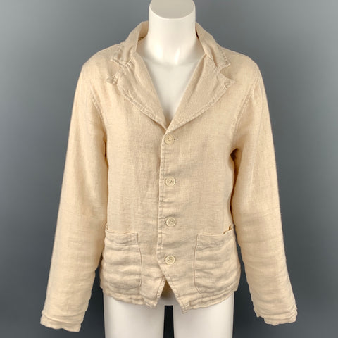 CP SHADES Taille S Veste à revers cranté en laine/lin beige