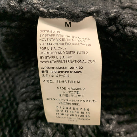 MAISON MARTIN MARGIELA Taille M Pull Laine Polyamide Gris Noir