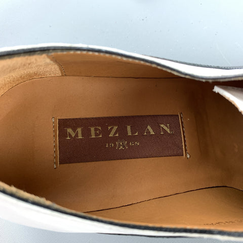 MEZLAN Size 8.5 Black & White Two Toned Leather Spectator Lace Up Shoes