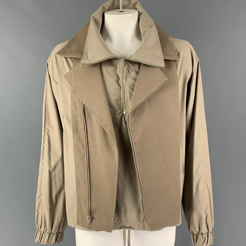CAMISA DE NOVIO Talla XL Chaqueta Media Cremallera Color Block Topo