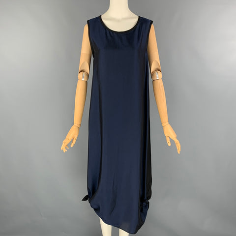 MILLER et BERTAUX Vestido recto con bloques de color de acetato negro marino talla 2