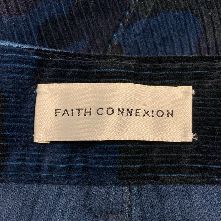 FAITH CONNEXION Size L Navy Blue Corduroy Cotton Cargo Pockets Casual Pants