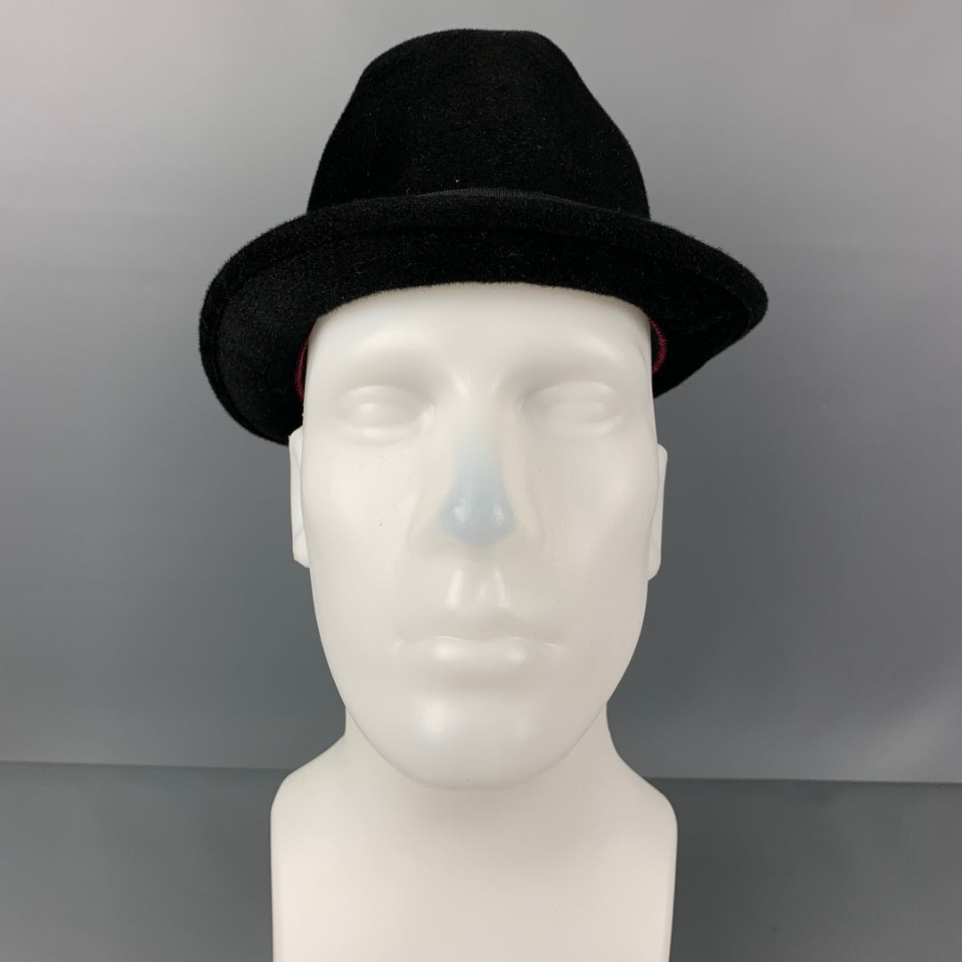 KANGOL Waist Size S Black Felt Fedora Hat