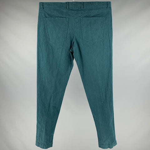 SANTORELLI Size 38 Teal Zip Fly Casual Pants