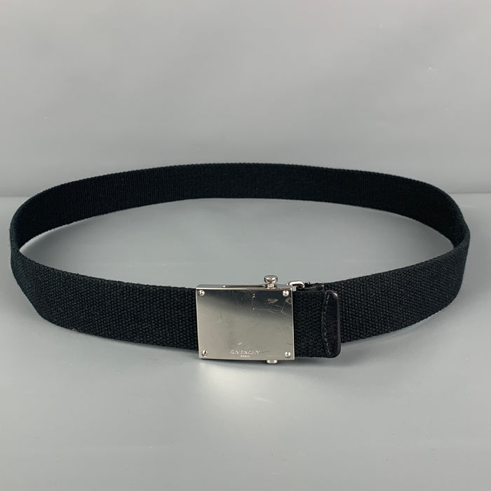 GIVENCHY Size M Black Canvas Paris 17 Belt