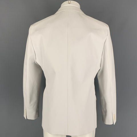 CALVIN KLEIN COLLECTION Size 40 Off White Cotton Notch Lapel Suit