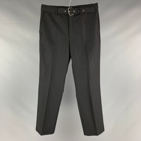 THE KOOPLES Taille 32 Pantalon habillé en laine unie noire avec braguette zippée