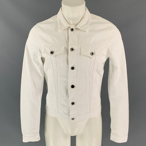 BURBERRY PRORSUM Spring 2015 Size 36 White Cotton Denim Jacket