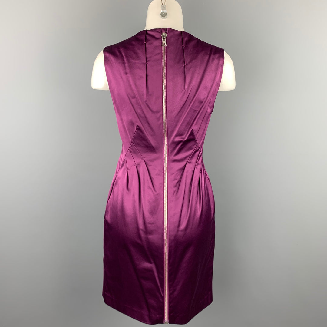 robert rodriguez purple dress Robert Rodriguez 8 purple satin sleeveless dress EUC modern back zip womans X21
