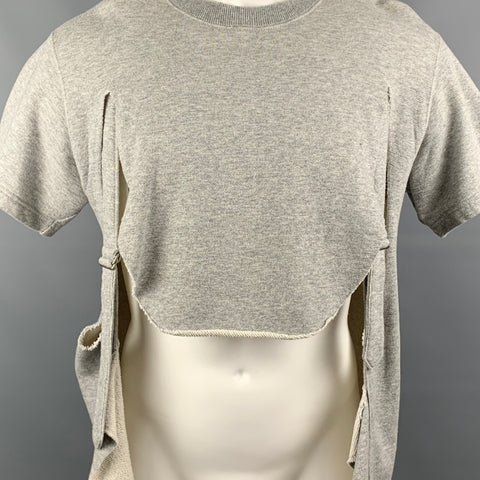COMME des GARCONS HOMME PLUS Size M Gray Pile Cotton Suspender Sweatshirt