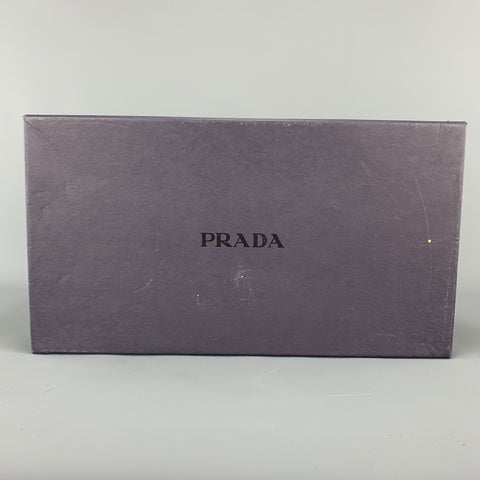 PRADA Size 9 Beige Leather Split Toe Strap Loafers