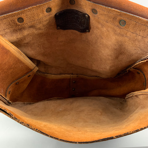 RRL by RALPH LAUREN Limited Edition Brown Distressed Reversed Leather Messenger Bag