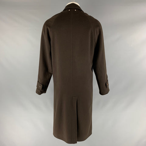 LOUIS VUITTON Taille 40 Manteau réversible en mélange de soie unie noir olive