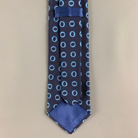 ETRO Navy Blue Circles Silk Tie