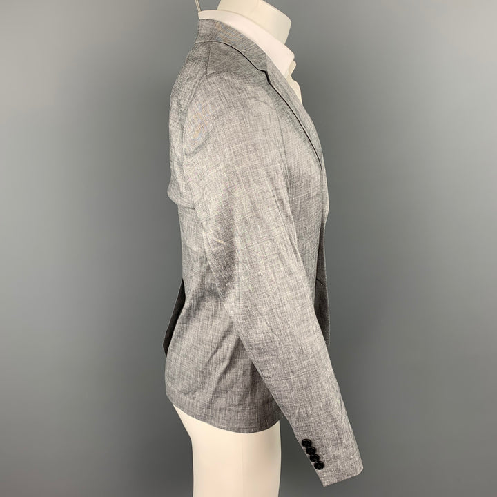 THEORY Size 38 Grey Linen Blend Notch Lapel Sport Coat
