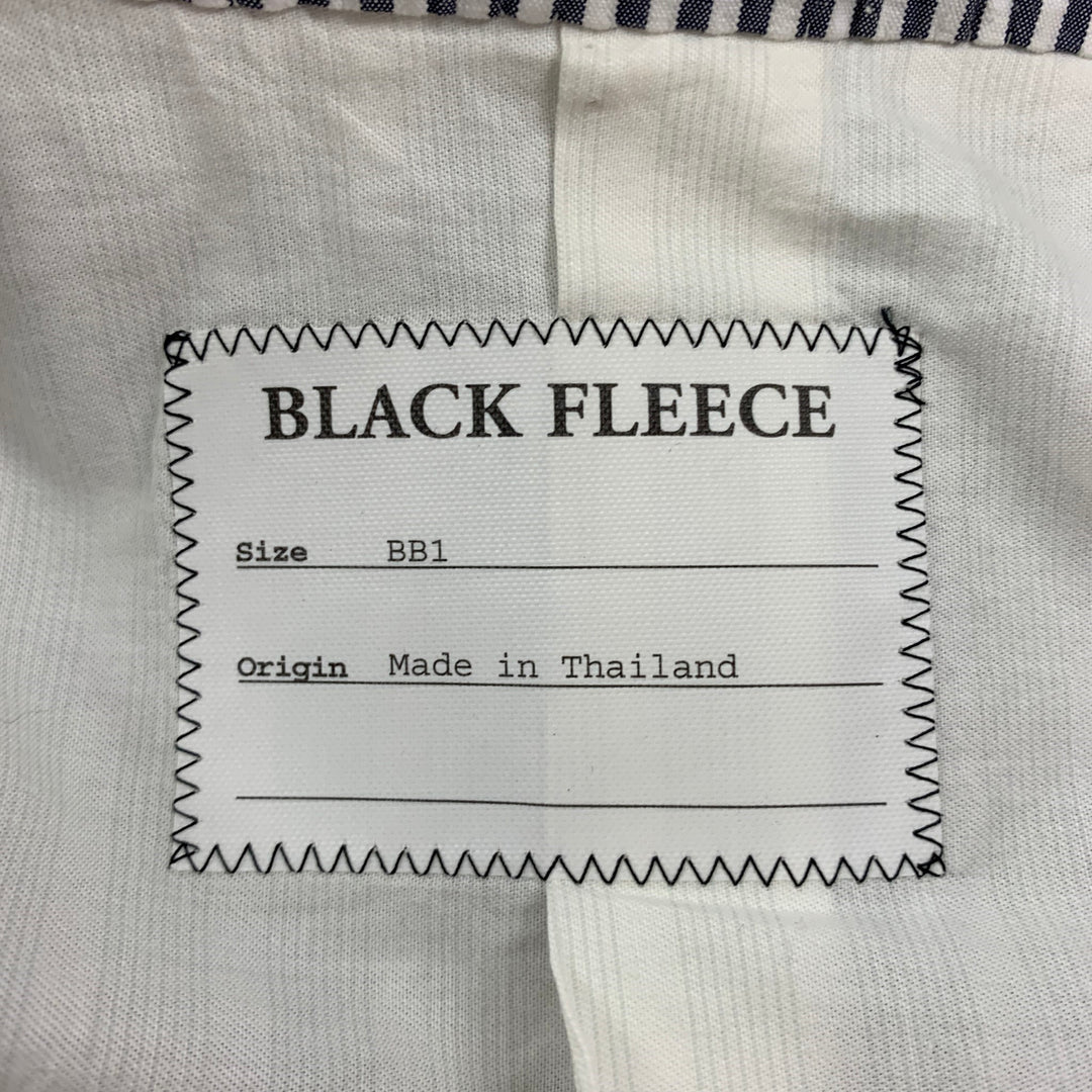 BLACK FLEECE Size 38 White Grey Seersucker Cotton Notch Lapel Sport Coat