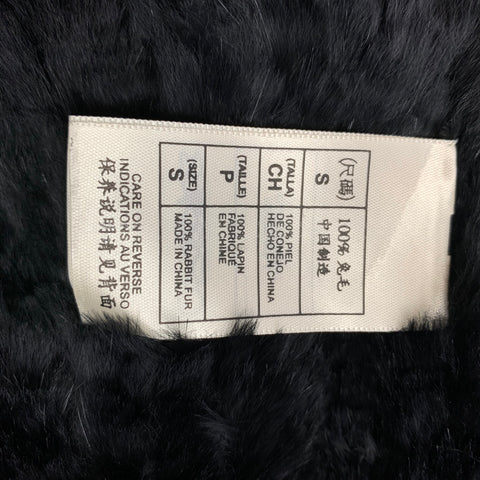 MAXSTUDIO Edición especial Talla S Chaqueta de punto con gancho y bucle de piel de conejo negra