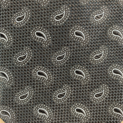DRAKES LONDON Navy Light Blue Paisley Silk Tie