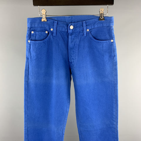 LEVI'S Size 30 Royal Blue Solid Cotton Button Fly Casual Pants
