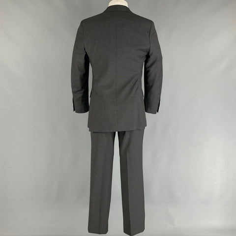 SALVATORE FERRAGAMO Size 38 Charcoal Wool Notch Lapel Suit