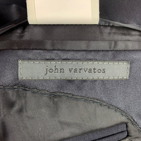 JOHN VARVATOS Size 44 Navy Wool / Mohair Peak Lapel Sport Coat