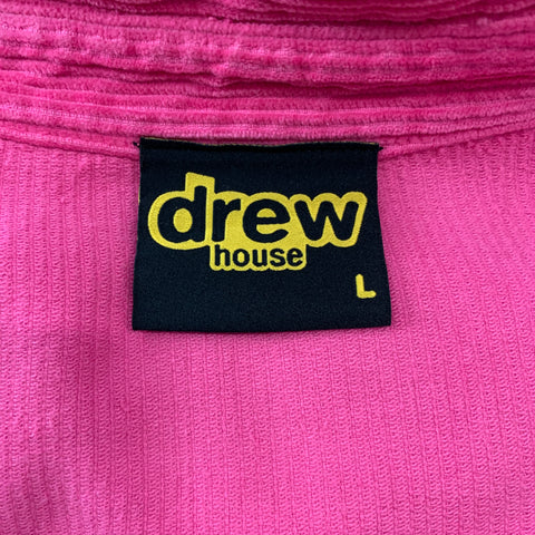 DREW HOUSE Size L Pink Corduroy Cotton Patch Pocket Short Sleeve Shirt
