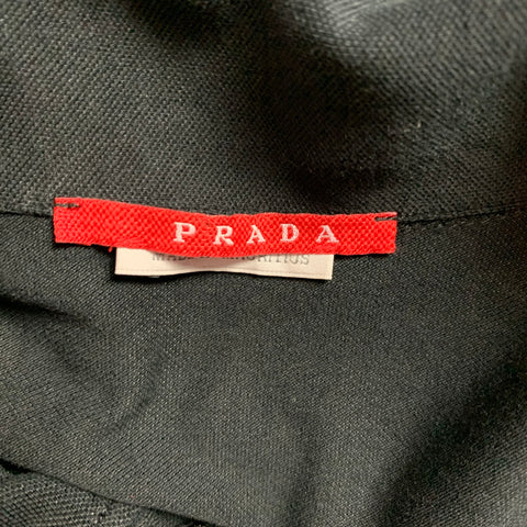 PRADA Size L Black Cotton Snaps Polo