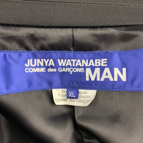 JUNYA WATANABE Size XL Black Mixed Materials Wool Tuxedo Sport Coat
