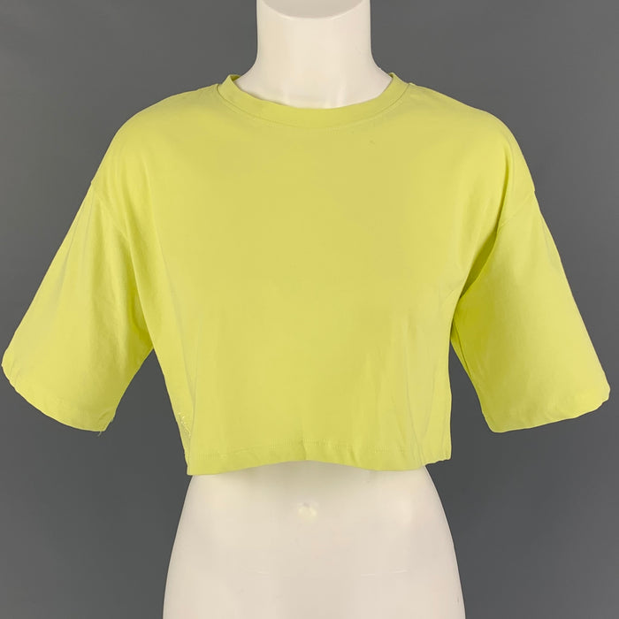 THE FRANKIE SHOP Size S Yellow Cotton Cropped T-shirt