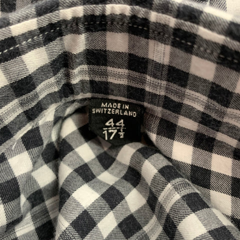 TOM FORD Size XL Black White Checkered Cotton Button Up Long Sleeve Shirt