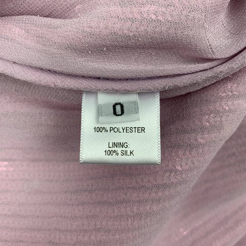 PRABAL GURUNG Size 0 Pink Polyester Sequined Short Sleeve Dress Top