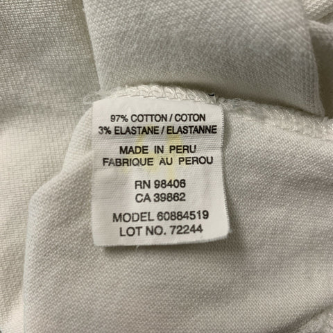 THEORY Size M White Solid Cotton Polo