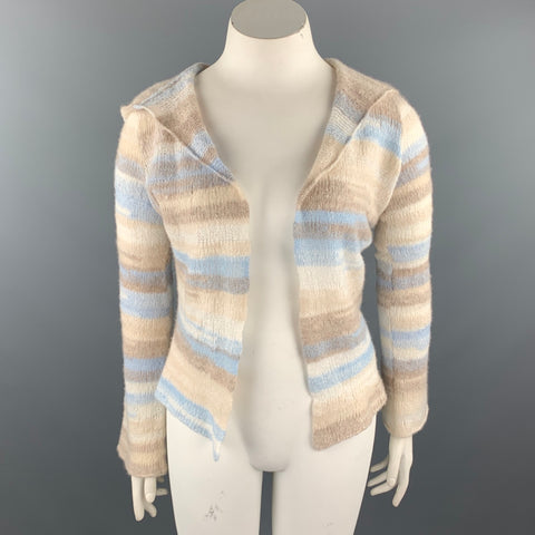 CASMARI Cárdigan con capucha de punto de cachemir / lycra multicolor talla L