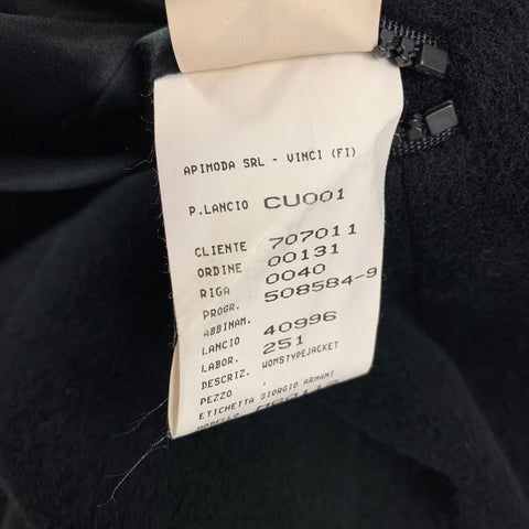 GIORGIO ARMANI Size 6 Black Angora Blend Zip Up Jacket