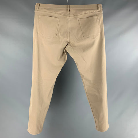 THEORY Size 40 Khaki Twill Cotton Blend Flat Front Casual Pants