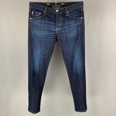 ADRIANO GOLDSCHMIED Size 33 Blue Cotton / Polyurethane Slim Jeans