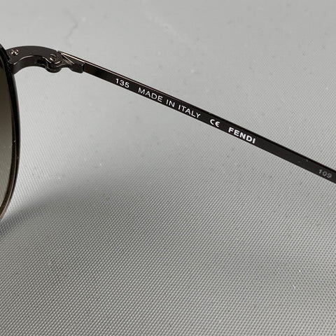 FENDI Black & Taupe Acetate Metal Sunglasses